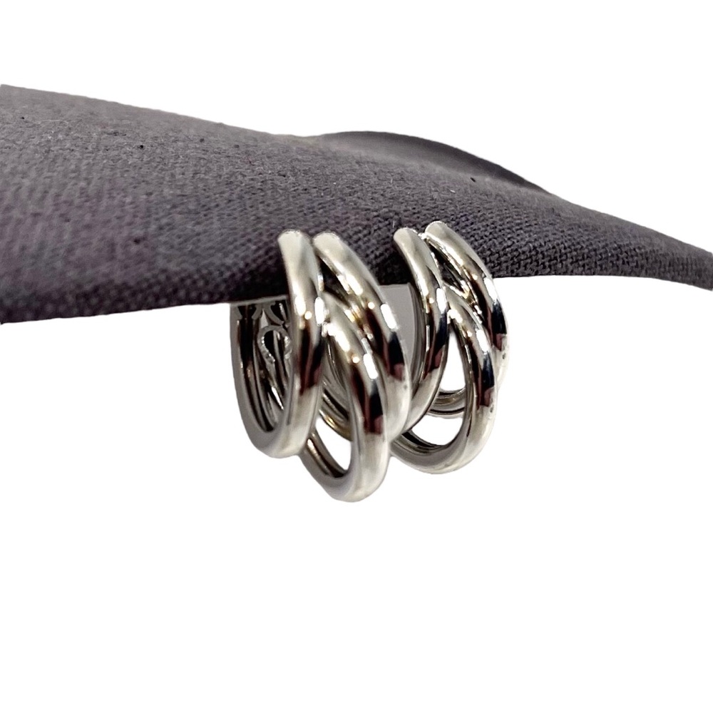 ❤️ Silver Retro Circular Tube Earrings - Picture 6 of 9